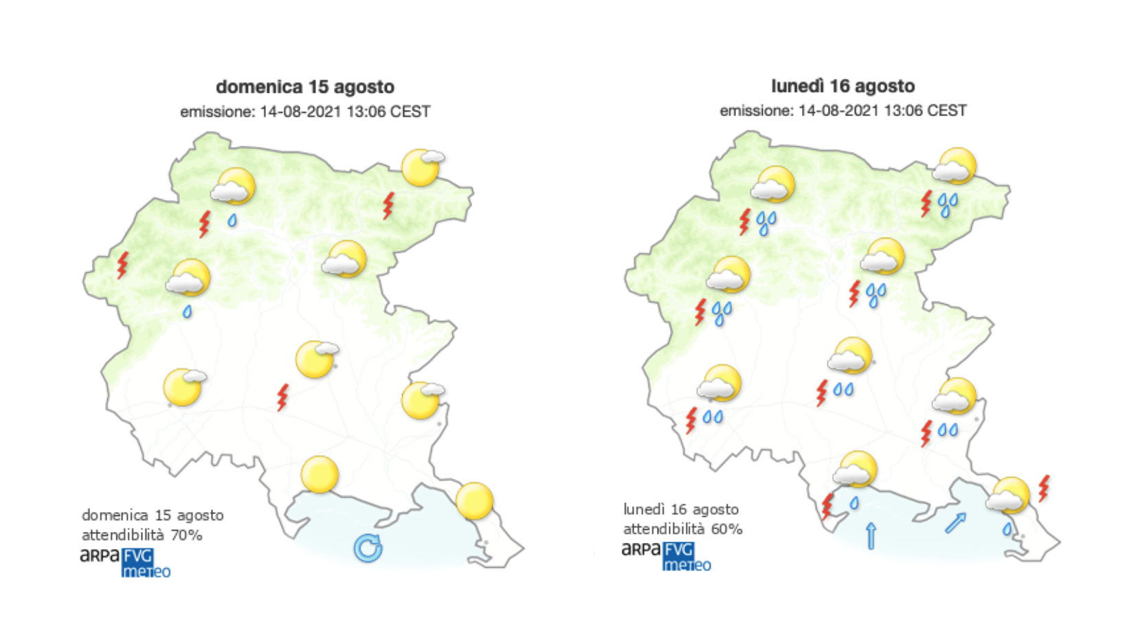 Ferragosto di gran sole sul Goriziano, domani possibili piogge ma rimane il caldo